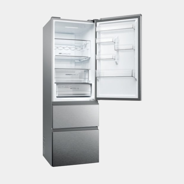 Haier Htw5618enmg frigorifico combi inox 185x60 no frost E