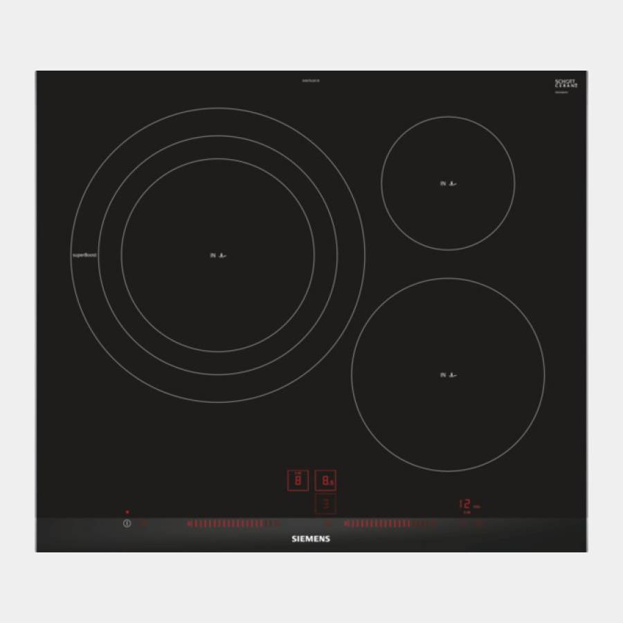Placa de inducciÃ³n Siemens Eh675ldc1e de 3 fuegos