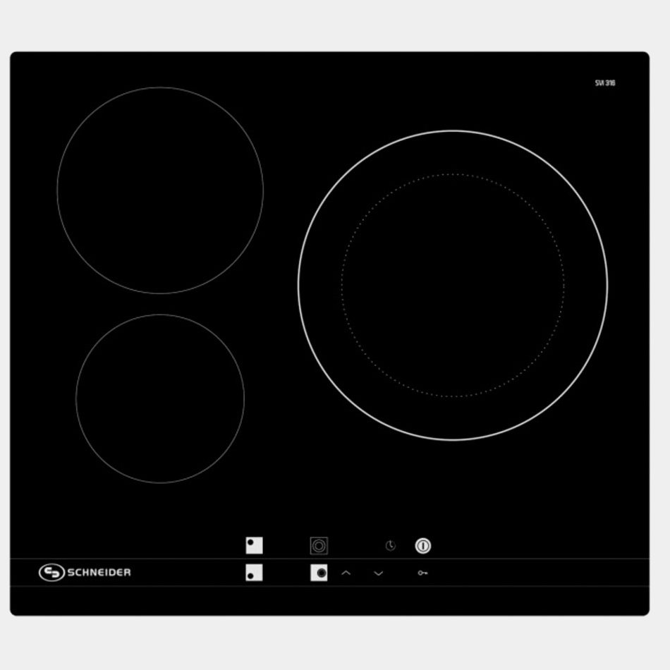 Schneider Svi316c placa vitroceramica de 3 fuegos