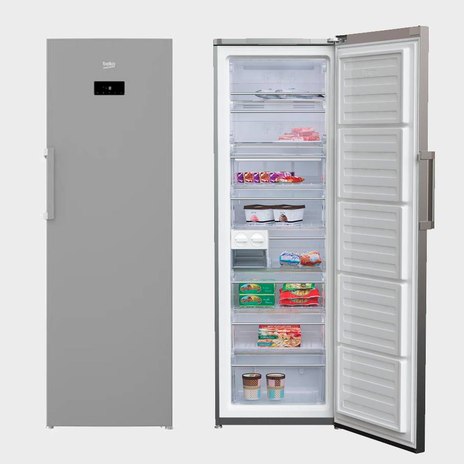 Congelador vertical Beko Rfne312e33x 185x59,5  Nf Inox