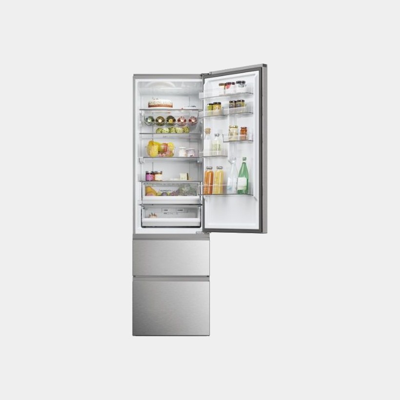 Haier Htw5620cnmg frigorifico combi inox 205x60 no frost C Haier Htw5620cnmg frigorifico combi inox 205x60 no frost C