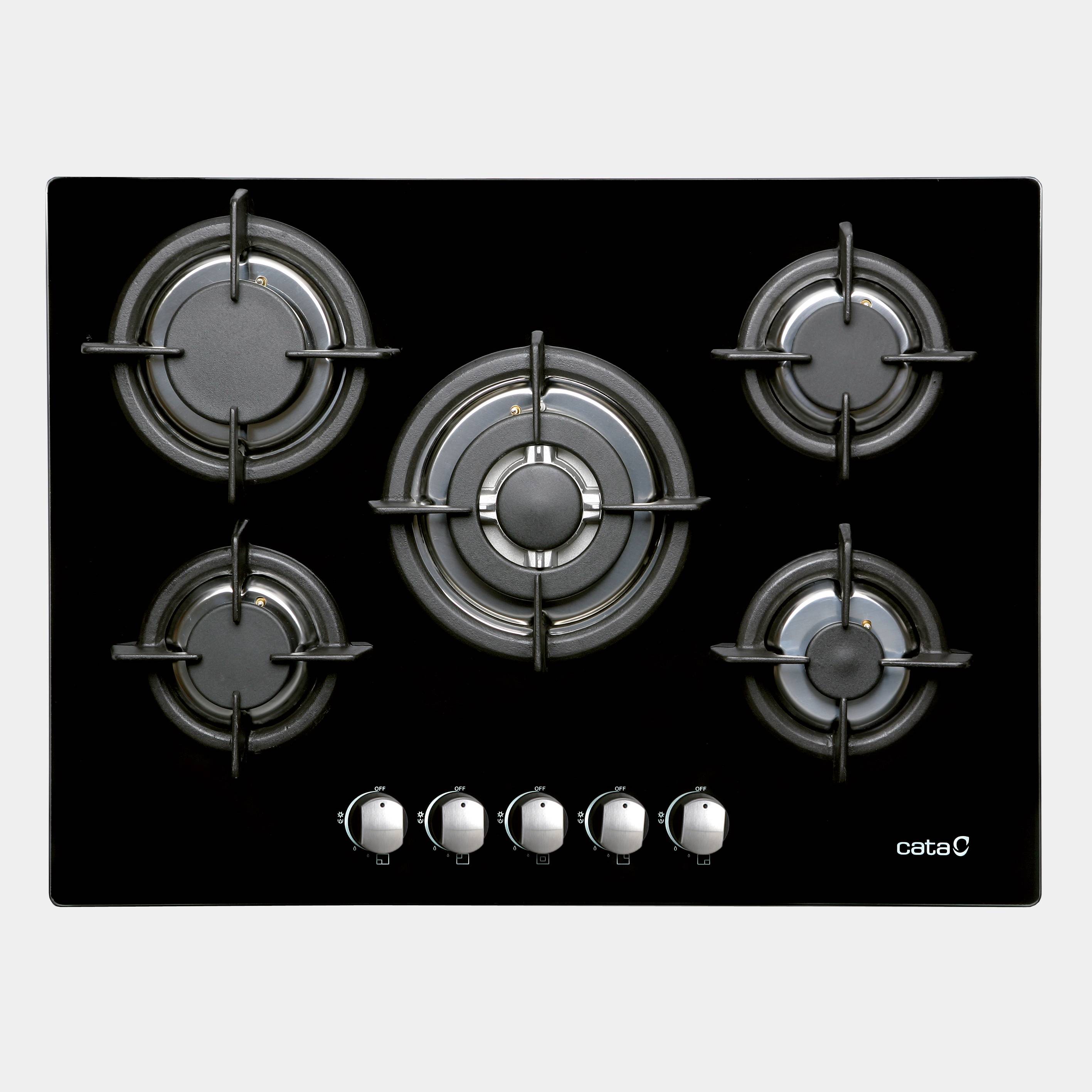 Cata L-705 Ci Bk placa de gas 5 fuegos 70cm cristal