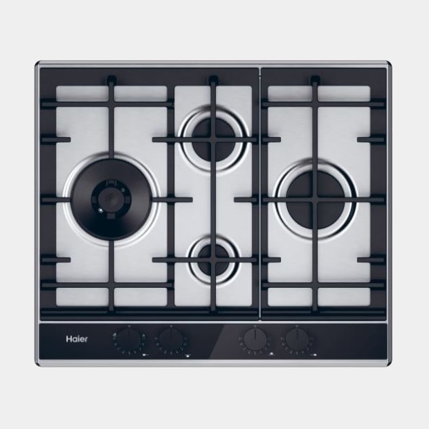 Haier Hahg6d5tx encimera de gas 4 fuegos inox