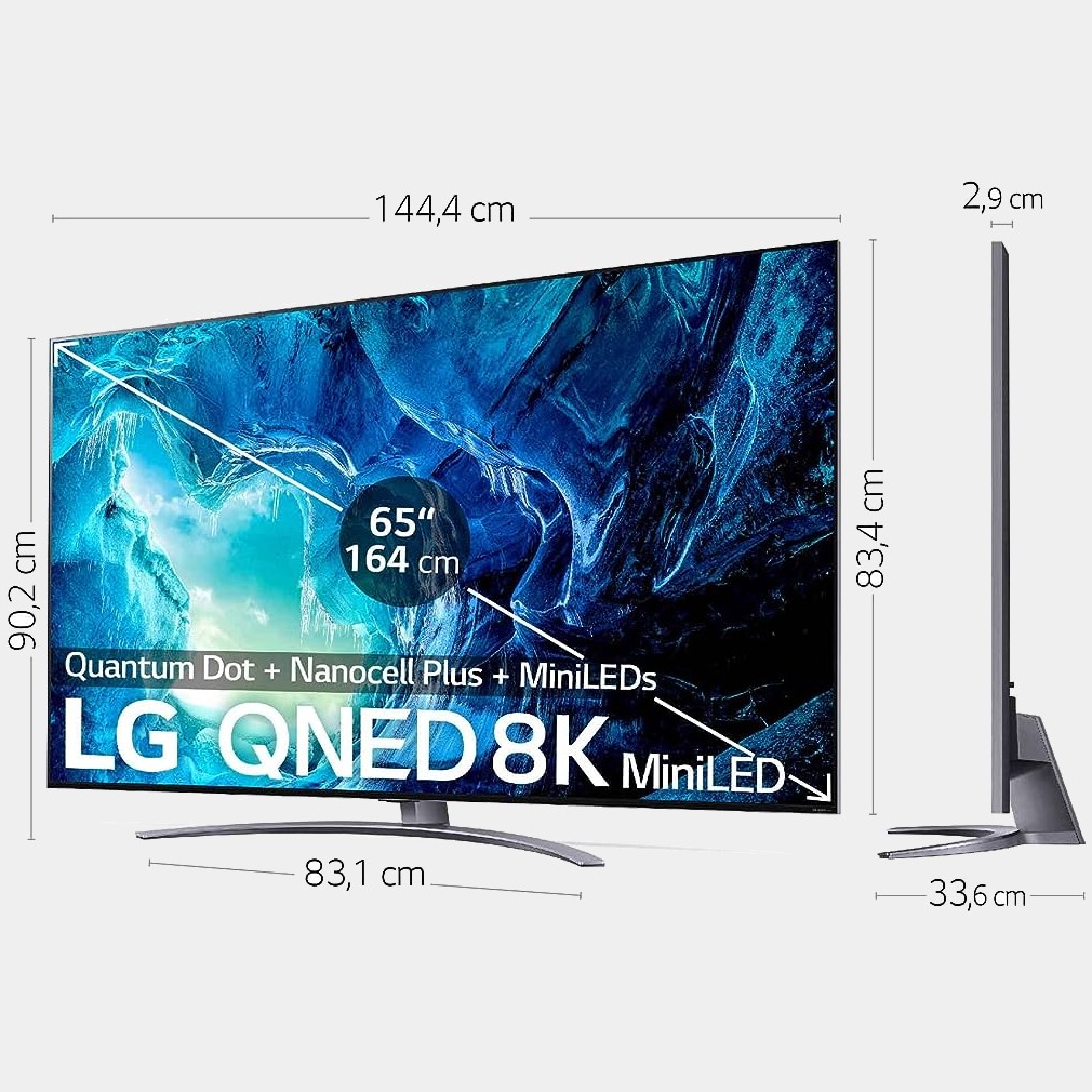 LG 65qned966qa televisor 8K Smart Tv HDR10 Pro G Gris